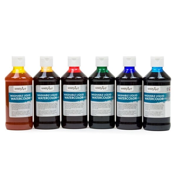 Rock Paint Distributing 8 oz Washable Liquid Watercolor - Set of 6 RPC882273 - main